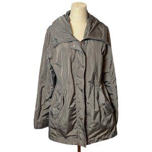 Lauren Ralph Lauren Silver/Gray Anorak Rain Jacket - L